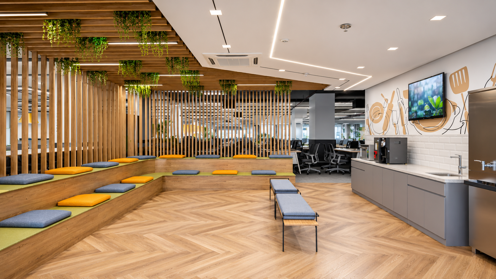 Confidential digital lending technology company workplace interior